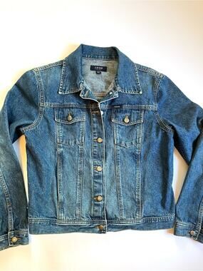 Vintage 90s Y2K Jean Jacket IZOD 100% Cotton Denim Trucker Jacket Size Large